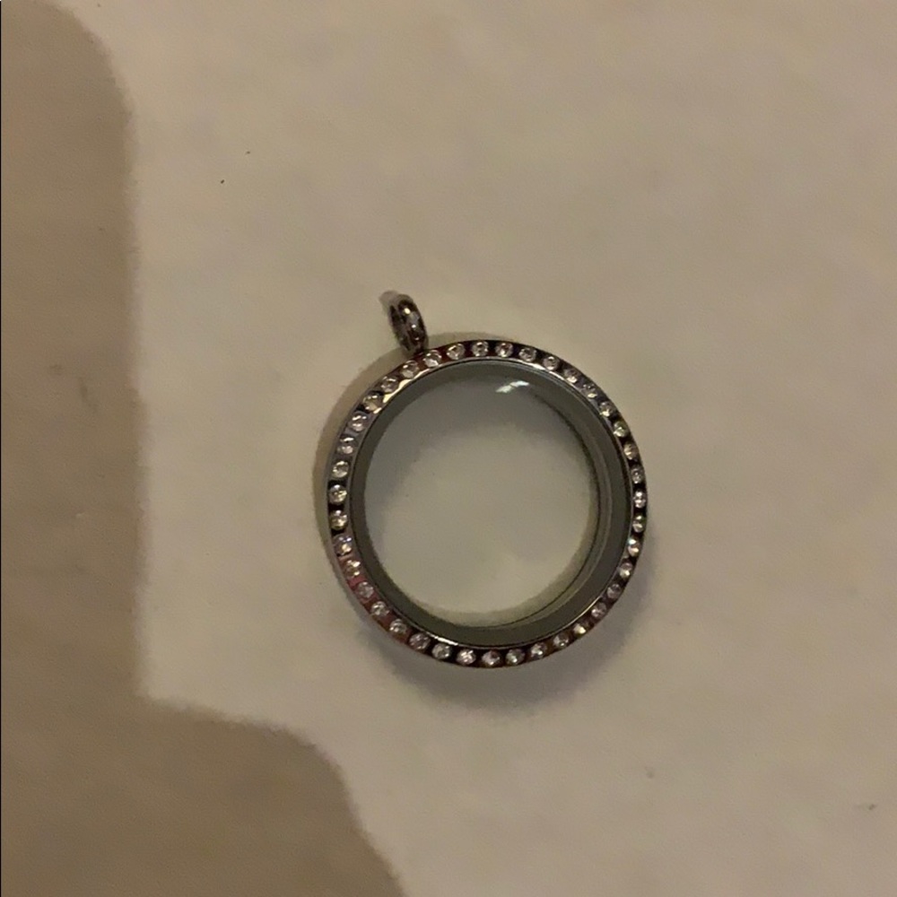 Origami Owl Silver Rhinestone Locket